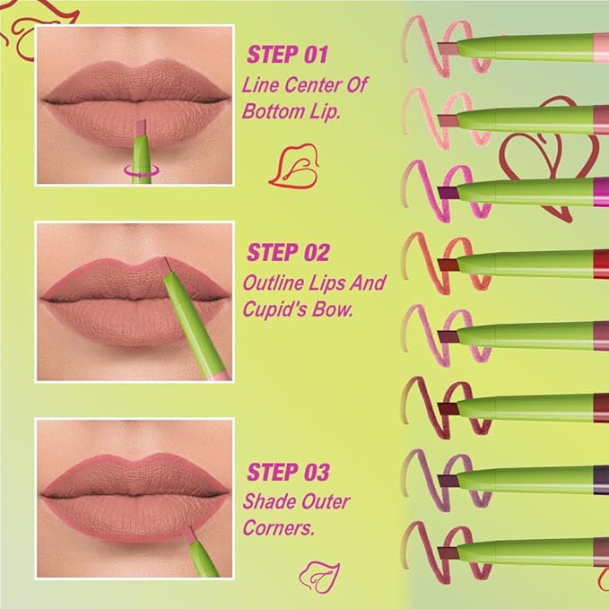 evpct Coral Red Triangle Lip Liner Pencil Stick for Women, Retractable Lips Liner Pen Triangle Tip for Sculpting & Filling & Plumping, Longwear Lipliners Pencil, Vegan Cruelty Free Lip Filler Plumper