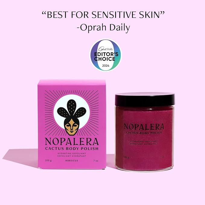 Nopalera Hibiscus Cactus Flower Exfoliant - Exfoliating Face & Body Scrub, 3-in-1 Cleanser, Exfoliator, & Moisturizer, Vegan, Cruelty-Free, Natural Floral Scent, Dye Free, 6 oz.