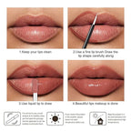 evpct Nude Shiny Longwear No-Budge Liquid Lip Color Lipstick Makeup, Highly Pigmented Color Instant Shine, Waterproof Long Lasting Lipstick for Women, Lip Stain Gloss with Lip Liner Brush, 09#