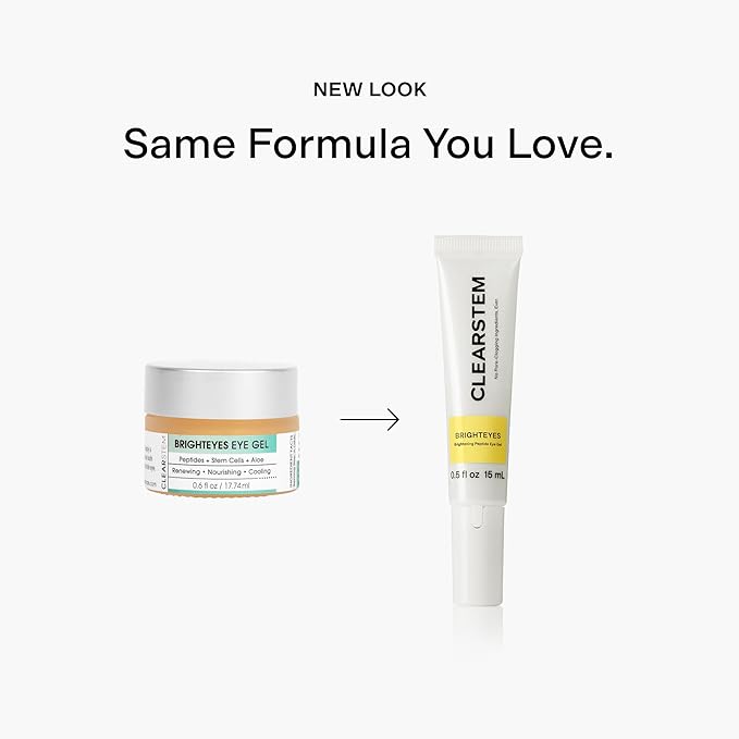 CLEARSTEM - BRIGHTEYES - Eye Gel - Nourishing Eye Cream - Cooling Gel - Stem Cells Blend - Peptides, Collagen, Aloe Vera - Gluten Free - Beauty, Self Care, Skin Care - 0.6 fl oz