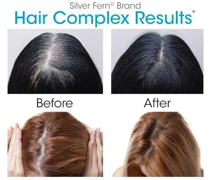 Silver Fern Hair Complex Hair Supplement for Promoting Healthy Hair - Each Bottle Contains 30 Days of Powder Supply - 2 Bottles