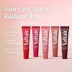 Saltair Hydrating Lip Oil Balm, Clear and Tinted Lip Gloss, Everyday Shades 5-Pack. Moisturizing Vegan Conditioning for Dry Cracked Lips with Glossy High-Shine Finish. Coconut Vanilla Flavor