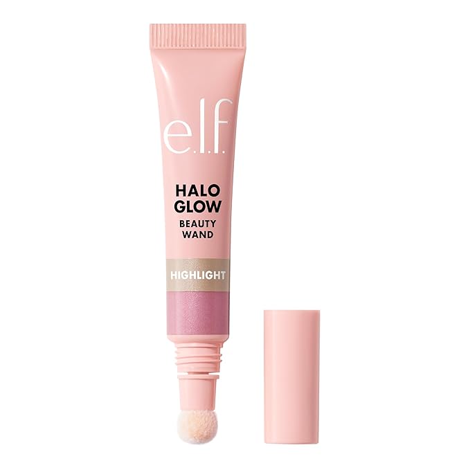 e.l.f. Halo Glow Highlight Beauty Wand, Liquid Highlighter Wand For Luminous, Glowing Skin, Buildable Formula, Vegan & Cruelty-free, Pink Prism