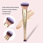 Daubigny Makeup Brushes Dual-ended Foundation Brush Concealer Brush Perfect for Any Look Premium Luxe Hair Rounded Taperd Flawless Brush Ideal for Liquid, Cream, Powder,Blending, Buffing,Concealer