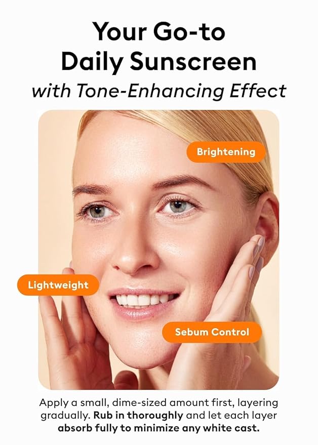 MISSHA All Around Vita C Sunscreen SPF 50/2.36 Fl Oz - Korean Sunscreen for Face with Vitamin C for Even Tone, Lightweight, Non-Sticky, Sebum Control