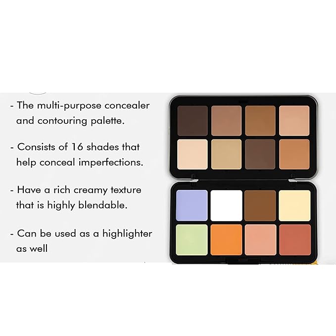16 Color Corrector Concealer Foundation Palette Cream Set,