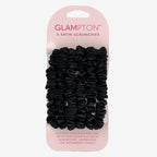 Satin Scrunchies, 6 Pack, Reduces Hair Breakage, Prevents Frizz, Smooth Texture (Black)