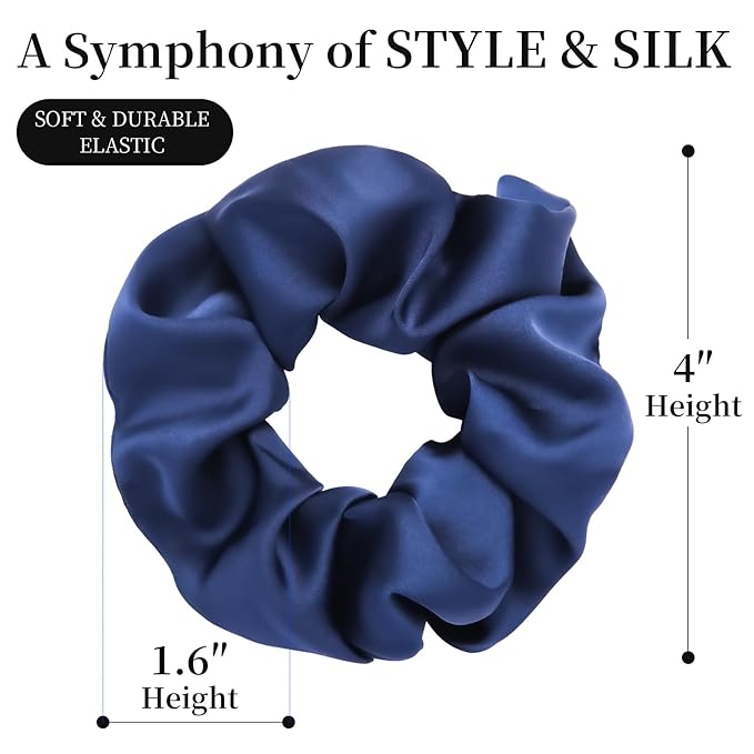 5Pcs Mulberry Silk Hair Ties,Silk Hair Scrunchies for Frizz & Breakage Prevention,No Damage,Elastic Ponytail Holders, Funny Gifts for Girlfriend Her Mon Grandma Daughter