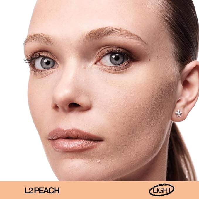 about-face THE PERFORMER Skin-Focused Foundation L2Peach – Medium Coverage, Long-Wear, Breathable & Buildable Base – Clean, Vegan, Hydrating Formula with Blue Agave & Chlorella – 1.08oz