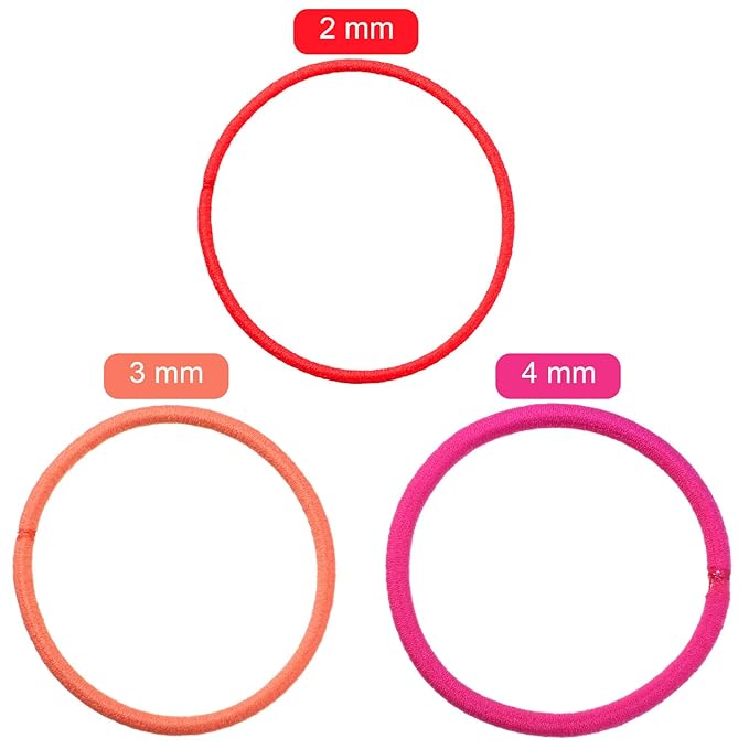 TecUnite 200 Pieces No Metal Hair Elastics Bulk Rubber Bands Hair Ties Ponytail Holders for Women(Cute Color)