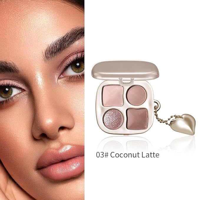 Eyeshadow Palette Multi-Finish , Matte Shimmer Metallic Eye Brightening Palette with Silky Smooth Powder, Fine Shimmer Duochrome Sparkle, Long-Lasting Blendable Shadows for Aegyo-Sal Highlight-3#