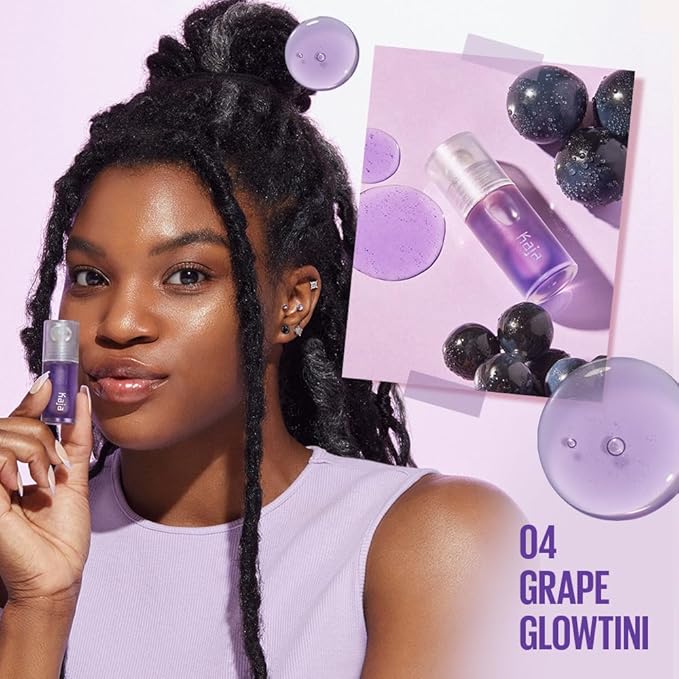 Kaja Lip Plumping - Juicy Glass 04 Grape Glowtini | Hydrating, Feel Plumped and Lightweight with Vitamin Tree Fruit Oil, Vegan, Cruelty-Free, Clear Tint Stain Shine Gloss Plumper, Long Lasting