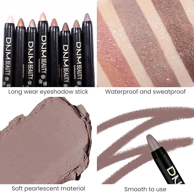 evpct Stone Matte Cream Eye Shadow Brightener Sticks Set for Eyes, Stone Matte Pencil Eye shadow Applicator Stick Pen Palette Makeup Waterproof 22#