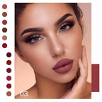 evpct 1Pcs Mauve Red Matte Liquid Lipstick Lip Gloss Glossy Set for Black Women 24 Hour Silky Velvet Lipstick labiales matte larga duracion mate 24 horas originales 03#