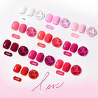 JODSONE 12 PCS Gel Nail Polish Base Coat and Top Coat Red Pink High Gloss Fashion Women Gifts