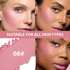 Powder Matte Blush Cheeks Face Makeup for Women With Mirror and Powder Puff Monochrome Blushes Lightweight,Smooth,Blendable,Fade and Transfer-Resistant Baked Blush,Effortless Matte Natural Finish