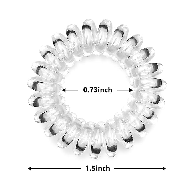 18 Pcs Women Ponytail Braid Hair Elastic No Crease Spiral Hair Ties, Girls Multi-color Waterproof Coil Hair Accessories (Small Hair Ties)