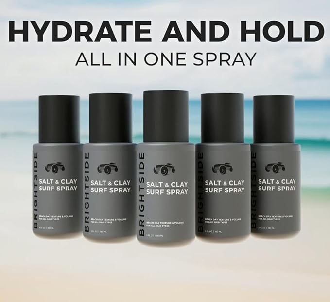 Clay and Sea Salt Spray for Men – Hair Spray with Natural Salt & Clay – Texturizing Sprays for Volume and Beach Style Hair - Lightweight Hold For All Hair Types – Travel Size 3oz