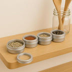 24 Pack 2 Ounce Screw Top Aluminum Tin Jar with Screw Clear Lid and Blank Labels, Refillable 60ml Metal Containers for Lip Balms, Candles, Salves, Spices, Crafts (Silver)