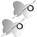 2 Pcs Stainless Makeup Mixing Palette,Tool for Mixing Foundation Nail-Art,Palette with A Stick,Storage Bag,Beauty Salon Color Cream Mixing Palette,Makeup Artist,Makeup Enthusiast (Butterfly Shaped)