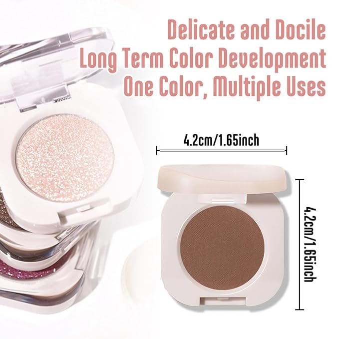 Single Nude Coffee Brown Matte Eyeshadow,Bright Intense Monochrome Eye Shadow,Apply Makeup Easily,Matte Pressed Powder Single Eyeshadow,24 Hour Eye Makeup Longwear Waterproof