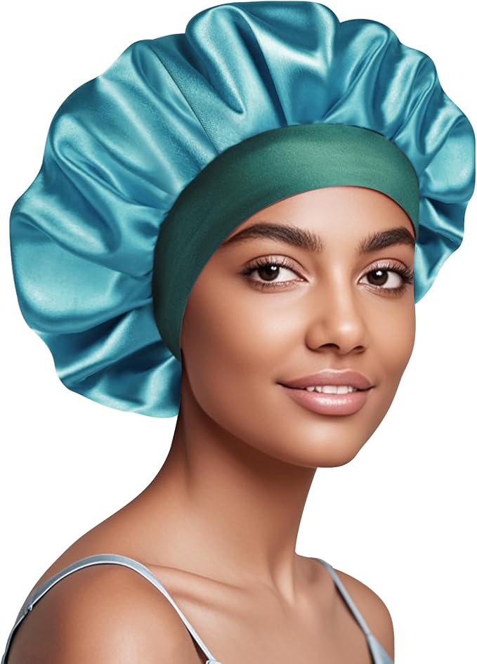 Satin Silk Bonnet for Sleeping, Soft Satin Lined Hair Bonnet for Women, Double Layer Sleep Nightcap