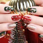 CANNI 6Pcs 9ml Gel Nail Polish Set- White Glitter Gold Emerald Green Burgundy Red Gel Polish Kit Christmas Colors DIY at Home Salon New Year's Gifts for Girls