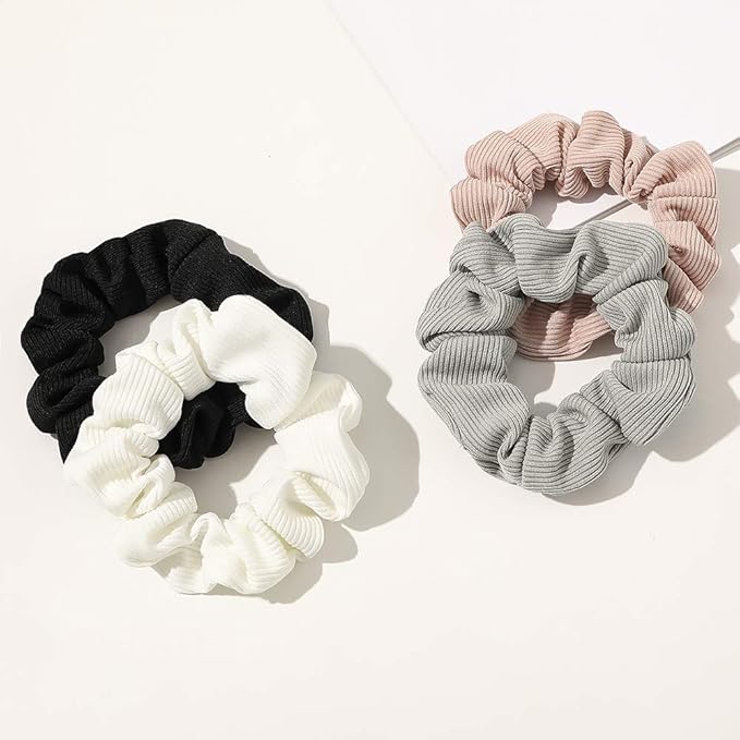 Scrunchies Hair Ties Scrunchy for Women Girls Cute Hairties for Thick Curl Hair No Crease Hair Accessories Soft Ropes Ponytail Holder No Hurt Your Hair 4FBHHCQ-001