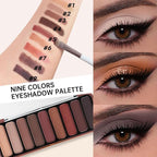 Rosy Brown Eyeshadow Palette for Mature Eyes – 9 Matte & Shimmer Shades in Taupe Nude, Dusty Rose, Copper Rose & Plum Brown, High Pigment & Blendable Daily Natural to Soft Smokey Looks