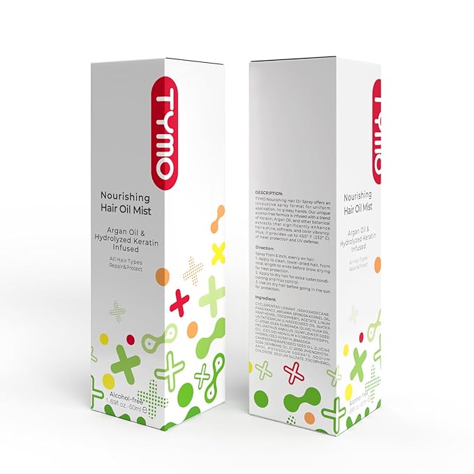 TYMO Argan Hair Oil Spray - Hydrating Natural 6 Blend Oil for Frizzy & Dry Hair, Organic Pure Formula, Daily Use for Hair, Smooth Damaged Ends, Olive Oil Infused, Add Shine