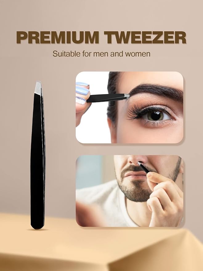 20X Magnifying Mirror with 2 Suction Cups, 3.5 inches Magnified Makeup Mirror and Slant Tweezers,Grey,1PC