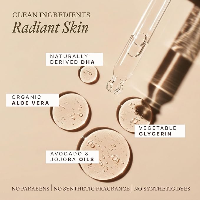 Self Tanning Drops for Face - USA Made with Organic & Natural Ingredients, Ultra Dark Face Tanning Drops to Add to Moisturizer, Self Tanner for Sunless Fake Tan & Natural Glow, Cruelty & Toxin Free