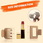 Matte Hair Clips for Women Girls - 2" Rectangle & 1.6" Double Row Teeth Small Jaw Clips, Non-Slip Design for Thin/Fine Hair (White, Khaki, Brown, Black)