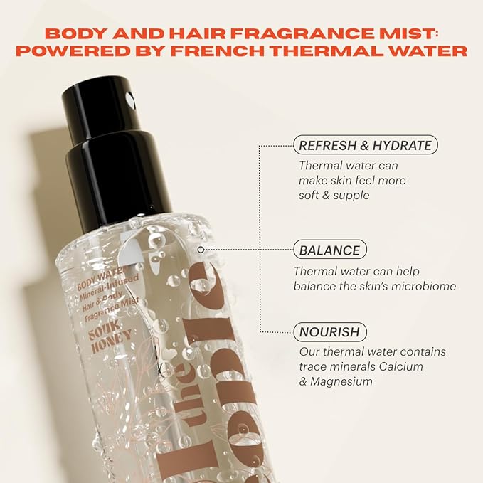 OUI the People BODY WATER, Mineral-Infused Hair & Body Spray Fragrance Mist, Hydrating Hair Perfume for Women, Moisturizing Body Mist for Women, Soak Honey Scent with Neroli, Sandalwood & More
