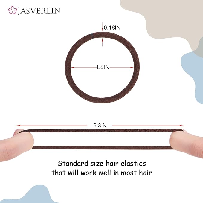 Elastic Hair Ties Ponytail Holders for Thick Hair Women Girls Men Non-Slip Breakage Damage Tangle Free Hair Accessories 4mm 50 Pieces (Auburn)