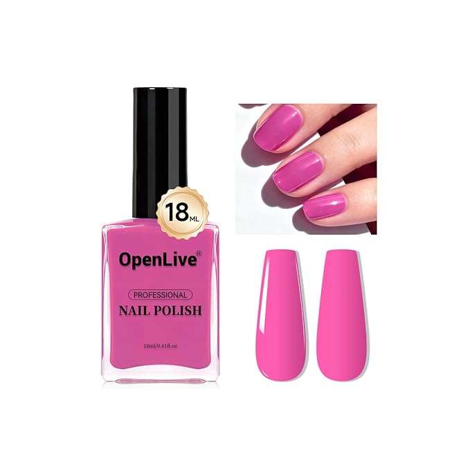 18ml Rose Pink Nail Polish Large Volume Quick Drying Nail Polish, Fast Drying and Long Lasting Color Nail Art DIY Home Manicure Gift for Women