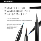 OFIR Eye Edge Liquid Eyeliner Pen | Water and Smudge Proof | Long Lasting Matte Finish, Soft Tip with Bold Pigment | Cruelty Free Formula | Black Eyeliner for Women | Marine - Teal Jade | 0.04 Fl Oz