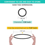MARY LAVENDER 100pcs Thick Seamless Hair Ties for All Hair Types Black Color Hair Elastics Ponytail Holders Hair Scrunchies No Damage for Women Girls 100pcs
