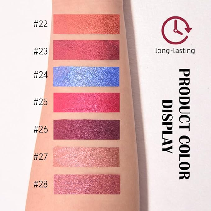 Kaely 2-in-1 Nude Gold Metallic Lipstick and Lip Liner Makeup, Shimmer Liquid Metallic Lipsticks for Women, Glitter Lip Gloss Stain Long Lasting Waterproof Smudge Proof 24 Hour, Cruelty-Free 27