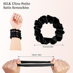 Satin Scrunchies for Women – 8PCS Blush & Brown Silk Hair Ties Set – No Crease, Frizz-Free, Gentle Elastic Hair Bands, Soft & Stylish Everyday Hair Accessories Gifts