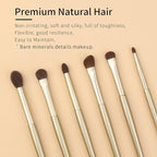 Natural Goat Hair Eye Shadow Brush Set, Pony Hair Eyeshadow Brushes Set, Small Nose Contour Brush, Angled Eyeshadow Brush, Eyeshadow Blending Brush, Eye Makeup Brushes Set Professional - E200