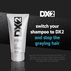 DX2 - Prevent Grey Shampoo for Men - Gradual Restoration of Dark Color, Daily Wash to Protect Follicle Pigmentation - 150ml