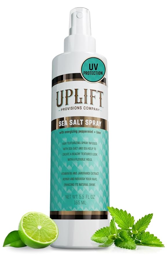 Uplift Provisions Company Sea Salt Spray - Versatile Texture Spray for Hair to Achieve Perfect Beach Waves, Amplify Curly Hair, or Boost Volume in Fine or Thin Strands - 5.5 oz