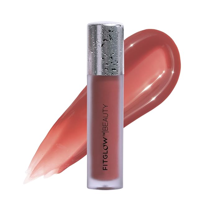 FITGLOW Beauty Lip Colour Serum | Hydrating Lip Gloss | Plumping Anti-Aging Lip Treatment | Natural Shine with Pomegranate Sterols & Collagen | Buildable Color for Dry Chapped Lips | Gospel - 10g