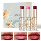CATKIN Glossy Lip Balm 3pcs Gift Set, Ultra Hydating Glow Lip Tinted Jelly Plump Melting Balm Shea Butter Repair Soothing For Dry Lips Dewy Finished 0.12 oz 02