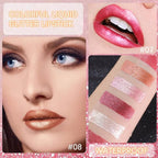 evpct 6Pcs Rose Bronze Gold Nude Pink White Dark Maroon Red Metallic Shimmer Glitter Lip Gloss Liquid Lipstick Set for Women Long Lasting Waterproof 24, Pearlescent Sparkly Glossy Lipsticks Lip Makeup