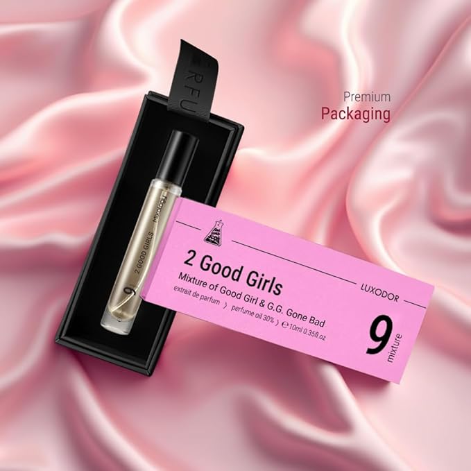 2 Good Girls Eau de Parfum – Mixture of Good Girl & Good Girl Gone Bad, Women Perfume 0.34 Fl Oz (10ml)
