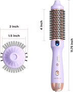 zavarea Thermal Brush, 1.5 Inch Heated Round Brush for Blowout Look, Hot Styler with 800M Negative Ions & Ceramic for Less Damage & Frizz, Boosts Shine & Easy to Use, Dual Voltage, Valoran Purple