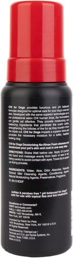 CHI for Dogs Deodorizing No-Rinse Foam - Dry Shampoo and Odor Eliminator for Dogs - Sulfate and Paraben Free - Made in USA - Waterless Pet Grooming Foam, Pump Bottle, 8 Fl Oz