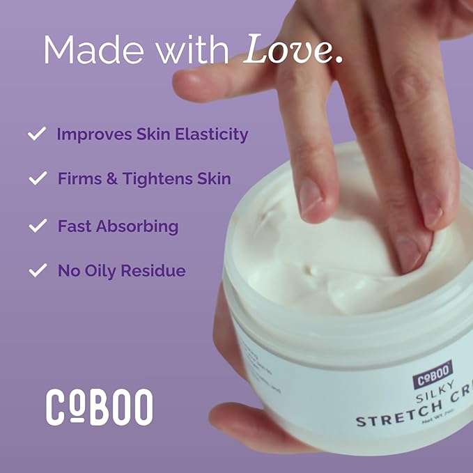 Silky Stretch Cream | Maternity Stretch Mark Cream for Pregnancy | Paraben Free 7oz Formula to Reduce Stretch Marks & Improve Skin Elasticity | Refreshing Scent